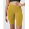imageODODOS Cloud Feeling Crossover Yoga Shorts with Back Pocket for Women 6quot  8quot V High Wasit Lounge Biker ShortsMango Mint