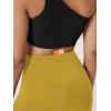 imageODODOS Cloud Feeling Crossover Yoga Shorts with Back Pocket for Women 6quot  8quot V High Wasit Lounge Biker ShortsMango Mint