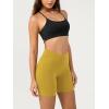 imageODODOS Cloud Feeling Crossover Yoga Shorts with Back Pocket for Women 6quot  8quot V High Wasit Lounge Biker ShortsMango Mint