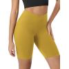 imageODODOS Cloud Feeling Crossover Yoga Shorts with Back Pocket for Women 6quot  8quot V High Wasit Lounge Biker ShortsMango Mint
