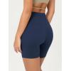 imageODODOS Cloud Feeling Crossover Yoga Shorts with Back Pocket for Women 6quot  8quot V High Wasit Lounge Biker ShortsNavy