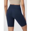 imageODODOS Cloud Feeling Crossover Yoga Shorts with Back Pocket for Women 6quot  8quot V High Wasit Lounge Biker ShortsNavy