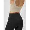 imageODODOS Cloud Feeling Crossover Yoga Shorts with Back Pocket for Women 6quot  8quot V High Wasit Lounge Biker ShortsOnyx Black Grey