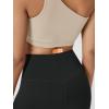 imageODODOS Cloud Feeling Crossover Yoga Shorts with Back Pocket for Women 6quot  8quot V High Wasit Lounge Biker ShortsOnyx Black Grey