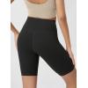imageODODOS Cloud Feeling Crossover Yoga Shorts with Back Pocket for Women 6quot  8quot V High Wasit Lounge Biker ShortsOnyx Black Grey
