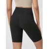 imageODODOS Cloud Feeling Crossover Yoga Shorts with Back Pocket for Women 6quot  8quot V High Wasit Lounge Biker ShortsOnyx Black Grey