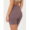 imageODODOS Cloud Feeling Crossover Yoga Shorts with Back Pocket for Women 6quot  8quot V High Wasit Lounge Biker ShortsPurple Taupe