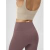 imageODODOS Cloud Feeling Crossover Yoga Shorts with Back Pocket for Women 6quot  8quot V High Wasit Lounge Biker ShortsPurple Taupe