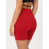 imageODODOS Cloud Feeling Crossover Yoga Shorts with Back Pocket for Women 6quot  8quot V High Wasit Lounge Biker ShortsRed