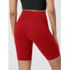 imageODODOS Cloud Feeling Crossover Yoga Shorts with Back Pocket for Women 6quot  8quot V High Wasit Lounge Biker ShortsRed