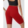 imageODODOS Cloud Feeling Crossover Yoga Shorts with Back Pocket for Women 6quot  8quot V High Wasit Lounge Biker ShortsRed