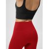 imageODODOS Cloud Feeling Crossover Yoga Shorts with Back Pocket for Women 6quot  8quot V High Wasit Lounge Biker ShortsRed