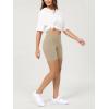 imageODODOS Cloud Feeling Crossover Yoga Shorts with Back Pocket for Women 6quot  8quot V High Wasit Lounge Biker ShortsShaker Beige