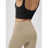 imageODODOS Cloud Feeling Crossover Yoga Shorts with Back Pocket for Women 6quot  8quot V High Wasit Lounge Biker ShortsShaker Beige