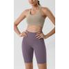 imageODODOS Tummy Control Compression Shorts for Women 4quot  6quot  8quot  10quot High Waist Workout Biker Shorts with Inner PocketAsh Violet