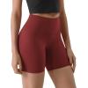 imageODODOS Tummy Control Compression Shorts for Women 4quot  6quot  8quot  10quot High Waist Workout Biker Shorts with Inner PocketBrick Red