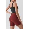 imageODODOS Tummy Control Compression Shorts for Women 4quot  6quot  8quot  10quot High Waist Workout Biker Shorts with Inner PocketBrick Red