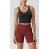 imageODODOS Tummy Control Compression Shorts for Women 4quot  6quot  8quot  10quot High Waist Workout Biker Shorts with Inner PocketBrick Red