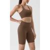 imageODODOS Tummy Control Compression Shorts for Women 4quot  6quot  8quot  10quot High Waist Workout Biker Shorts with Inner PocketBrunette