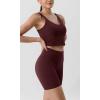 imageODODOS Tummy Control Compression Shorts for Women 4quot  6quot  8quot  10quot High Waist Workout Biker Shorts with Inner PocketBurgundy