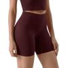 imageODODOS Tummy Control Compression Shorts for Women 4quot  6quot  8quot  10quot High Waist Workout Biker Shorts with Inner PocketBurgundy