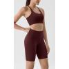 imageODODOS Tummy Control Compression Shorts for Women 4quot  6quot  8quot  10quot High Waist Workout Biker Shorts with Inner PocketBurgundy