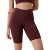 imageODODOS Tummy Control Compression Shorts for Women 4quot  6quot  8quot  10quot High Waist Workout Biker Shorts with Inner PocketBurgundy