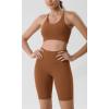 imageODODOS Tummy Control Compression Shorts for Women 4quot  6quot  8quot  10quot High Waist Workout Biker Shorts with Inner PocketCaramel