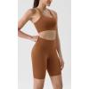imageODODOS Tummy Control Compression Shorts for Women 4quot  6quot  8quot  10quot High Waist Workout Biker Shorts with Inner PocketCaramel