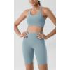 imageODODOS Tummy Control Compression Shorts for Women 4quot  6quot  8quot  10quot High Waist Workout Biker Shorts with Inner PocketChambray