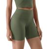 imageODODOS Tummy Control Compression Shorts for Women 4quot  6quot  8quot  10quot High Waist Workout Biker Shorts with Inner PocketDark Olive
