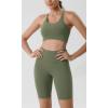 imageODODOS Tummy Control Compression Shorts for Women 4quot  6quot  8quot  10quot High Waist Workout Biker Shorts with Inner PocketDark Olive