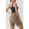 imageODODOS Tummy Control Compression Shorts for Women 4quot  6quot  8quot  10quot High Waist Workout Biker Shorts with Inner PocketLight Brown
