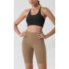 imageODODOS Tummy Control Compression Shorts for Women 4quot  6quot  8quot  10quot High Waist Workout Biker Shorts with Inner PocketLight Brown