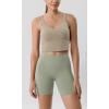 imageODODOS Tummy Control Compression Shorts for Women 4quot  6quot  8quot  10quot High Waist Workout Biker Shorts with Inner PocketLime Stone