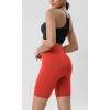 imageODODOS Tummy Control Compression Shorts for Women 4quot  6quot  8quot  10quot High Waist Workout Biker Shorts with Inner PocketOrange Red