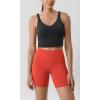 imageODODOS Tummy Control Compression Shorts for Women 4quot  6quot  8quot  10quot High Waist Workout Biker Shorts with Inner PocketOrange Red