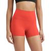 imageODODOS Tummy Control Compression Shorts for Women 4quot  6quot  8quot  10quot High Waist Workout Biker Shorts with Inner PocketOrange Red