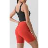 imageODODOS Tummy Control Compression Shorts for Women 4quot  6quot  8quot  10quot High Waist Workout Biker Shorts with Inner PocketOrange Red