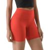 imageODODOS Tummy Control Compression Shorts for Women 4quot  6quot  8quot  10quot High Waist Workout Biker Shorts with Inner PocketOrange Red