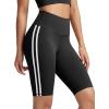 imageODODOS Tummy Control Compression Shorts for Women 4quot  6quot  8quot  10quot High Waist Workout Biker Shorts with Inner PocketPiping Black
