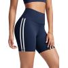imageODODOS Tummy Control Compression Shorts for Women 4quot  6quot  8quot  10quot High Waist Workout Biker Shorts with Inner PocketPiping Navy