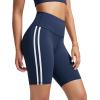 imageODODOS Tummy Control Compression Shorts for Women 4quot  6quot  8quot  10quot High Waist Workout Biker Shorts with Inner PocketPiping Navy