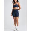 imageODODOS Tummy Control Compression Shorts for Women 4quot  6quot  8quot  10quot High Waist Workout Biker Shorts with Inner PocketPiping Navy