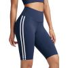 imageODODOS Tummy Control Compression Shorts for Women 4quot  6quot  8quot  10quot High Waist Workout Biker Shorts with Inner PocketPiping Navy