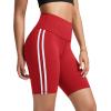 imageODODOS Tummy Control Compression Shorts for Women 4quot  6quot  8quot  10quot High Waist Workout Biker Shorts with Inner PocketPiping Red