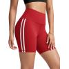 imageODODOS Tummy Control Compression Shorts for Women 4quot  6quot  8quot  10quot High Waist Workout Biker Shorts with Inner PocketPiping Red