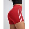 imageODODOS Tummy Control Compression Shorts for Women 4quot  6quot  8quot  10quot High Waist Workout Biker Shorts with Inner PocketPiping Red