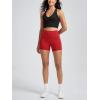 imageODODOS Tummy Control Compression Shorts for Women 4quot  6quot  8quot  10quot High Waist Workout Biker Shorts with Inner PocketPiping Red