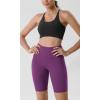 imageODODOS Tummy Control Compression Shorts for Women 4quot  6quot  8quot  10quot High Waist Workout Biker Shorts with Inner PocketPlum Purple